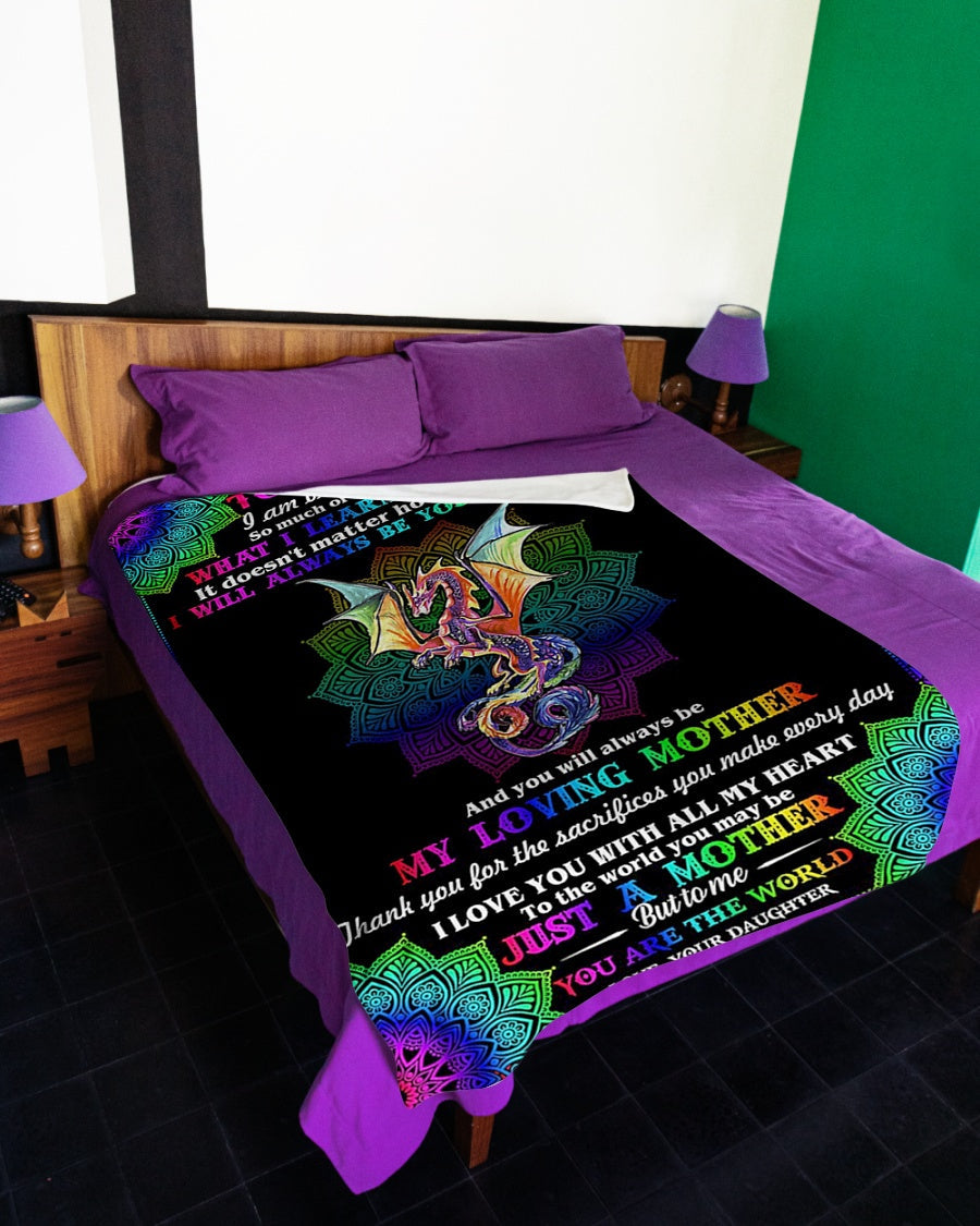 Dragon Love To My Mom Dragon Thank You Flannel Blanket For Bed Sofa And Reading Nook Decor