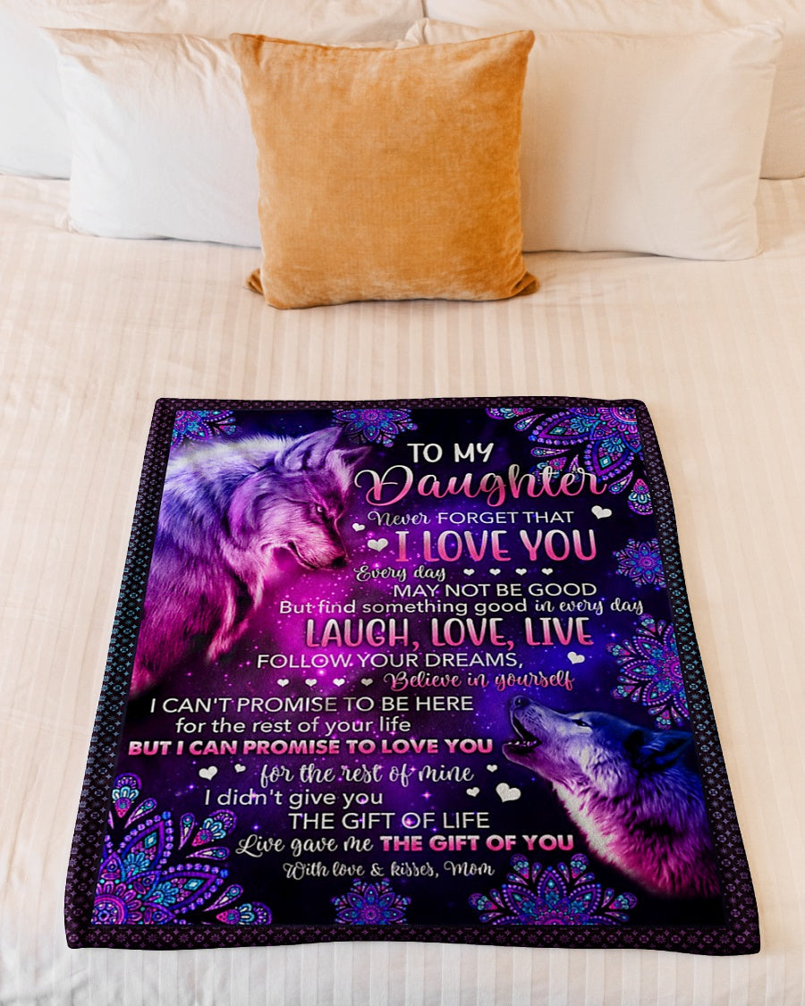 Wolf Never Forget That I Love You Mom To Daughter Flannel Blanket For Relaxing At Home And Travel