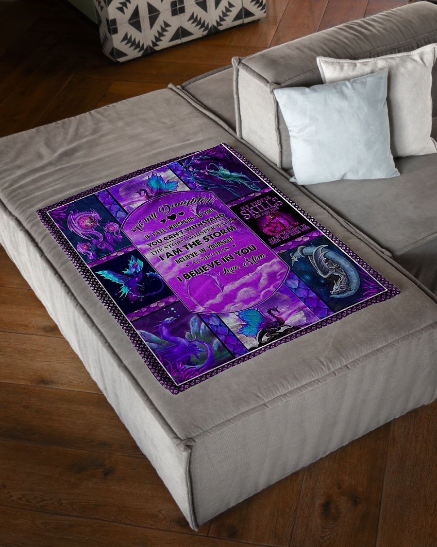 Dragon If Fate Whispers To You Halloween Mom To Daughter Flannel Blanket For Living Room And Bedroom Styling