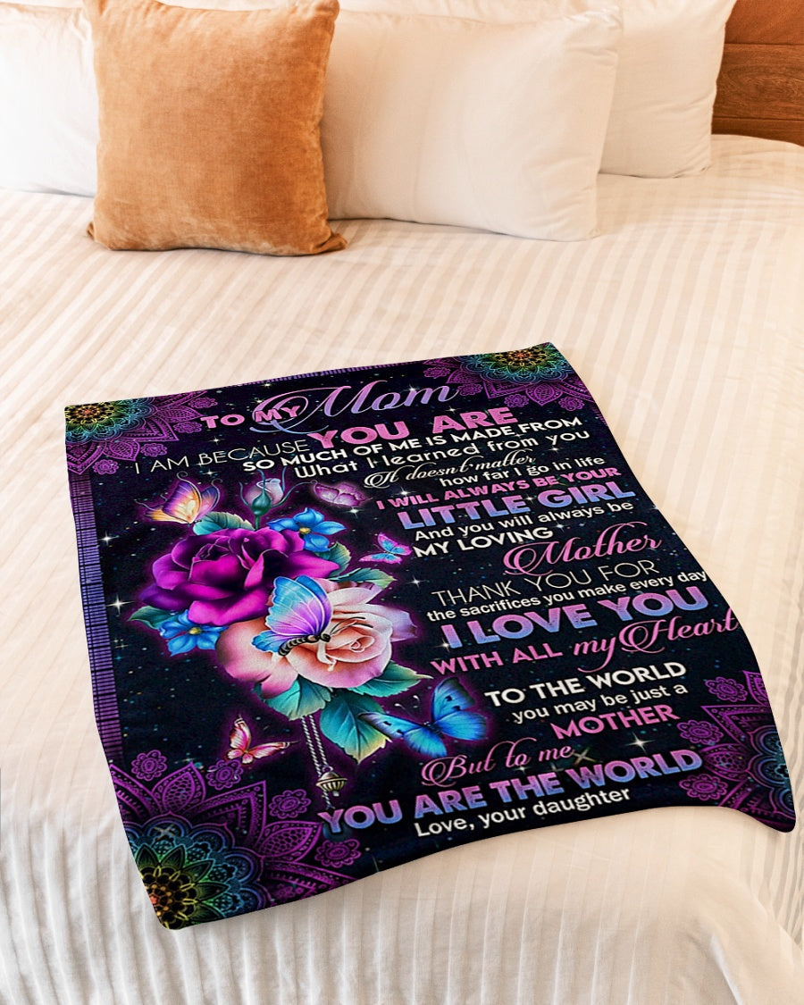 Rose Beloved Mother Message Flannel Blanket For Soft Bed Couch And Home Comfort