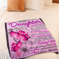 Butterfly To My Daughter Sometimes It's Hard Pink Flannel Blanket For Soft Bed Couch And Home Comfort