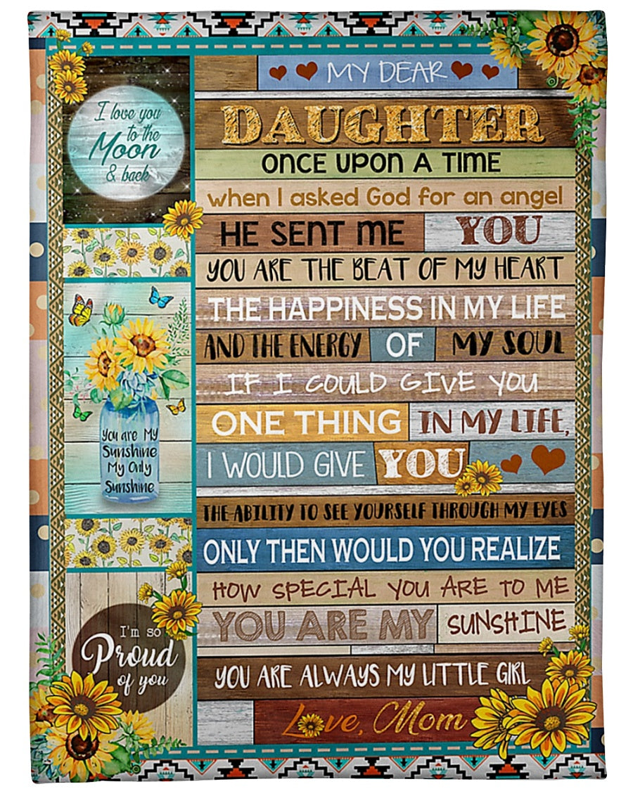 Sunflower Warm Sunshine Love Daughter Gift Flannel Blanket For Bed Sofa And Reading Nook Decor