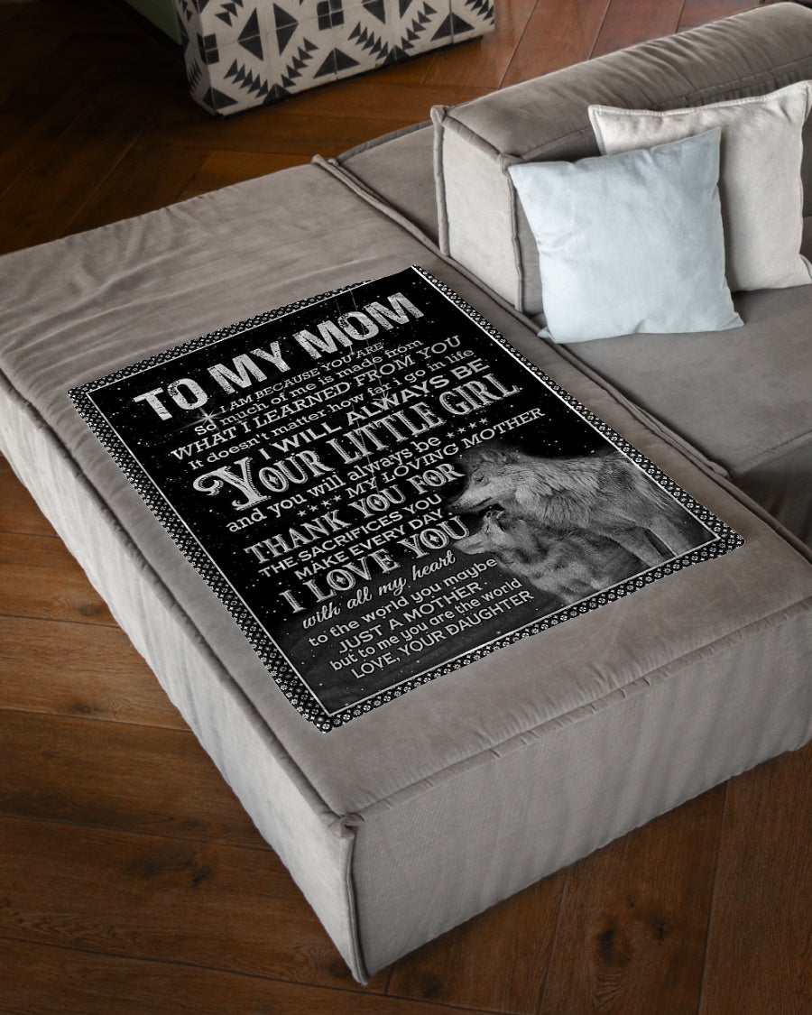 Wolf Inspiring Family Hero Message Your Little Girl Flannel Blanket For Living Room And Bedroom Styling