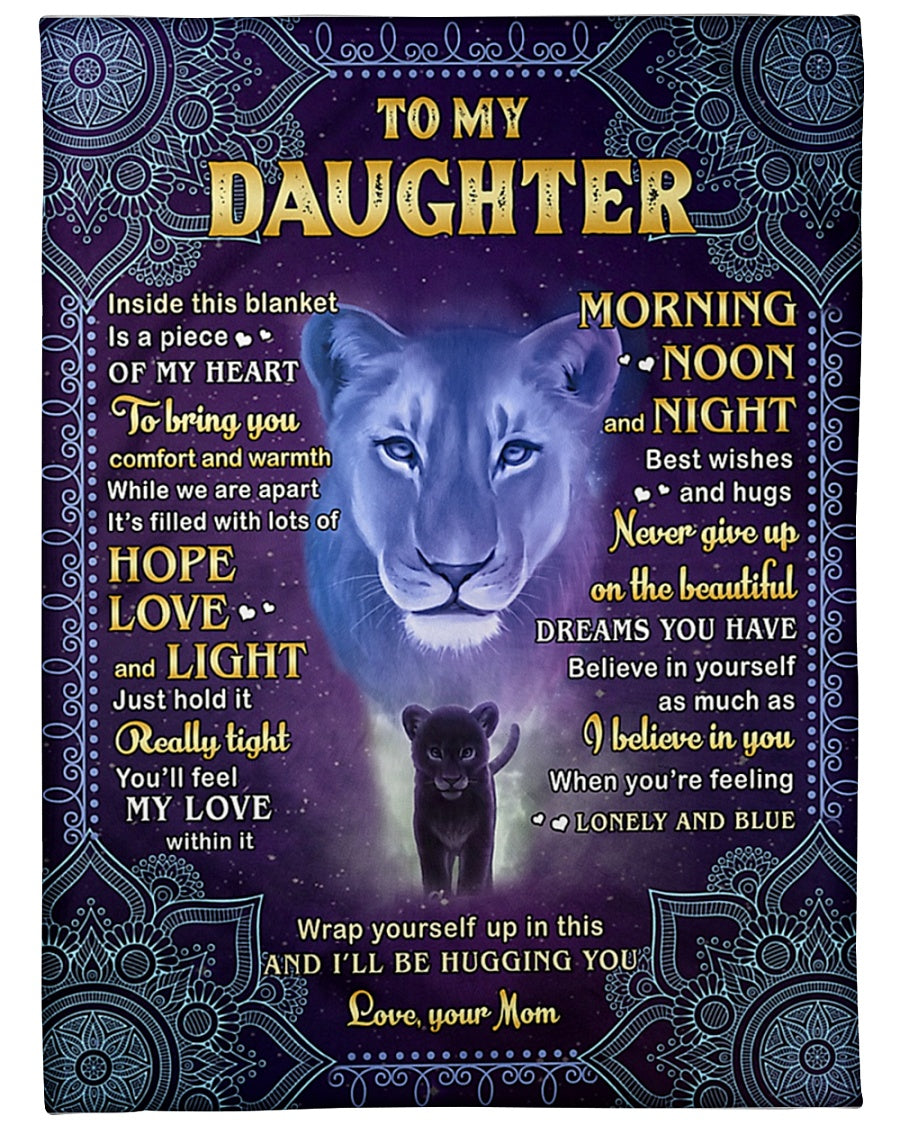 Lion I Believe In You Daughter Gift Flannel Blanket For Bed Sofa And Reading Nook Decor