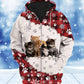Cat Loves Snow Winter Art – 3D Hoodie