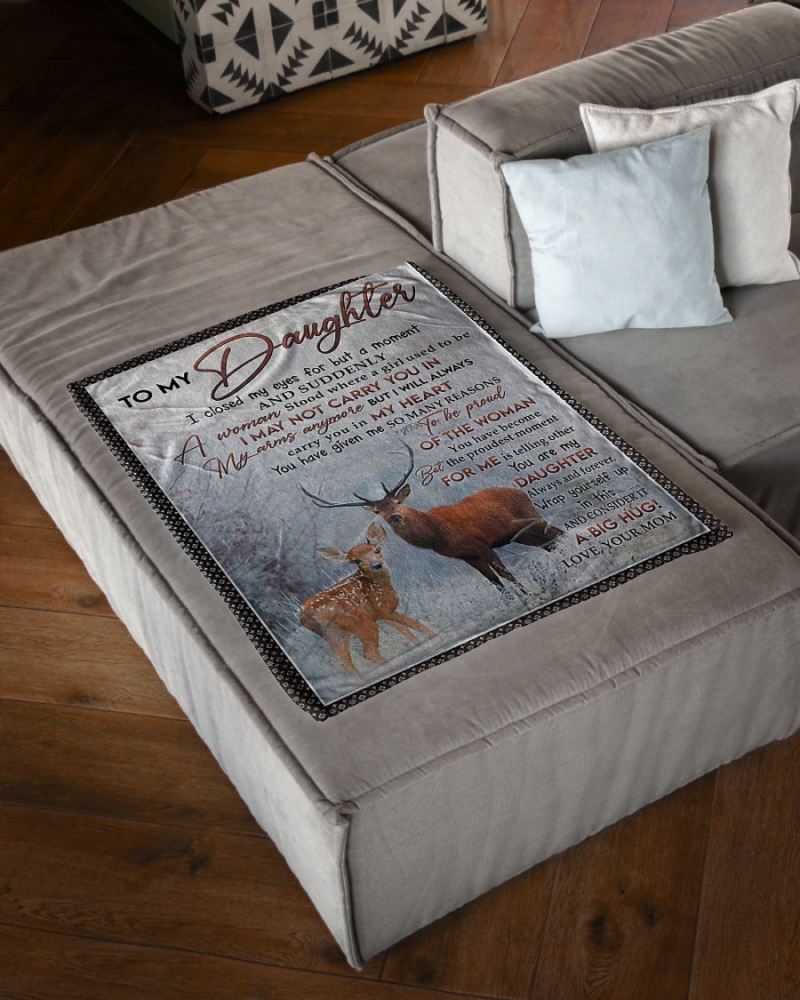 Deer My Heart Daughter Gift Flannel Blanket For Living Room And Bedroom Styling