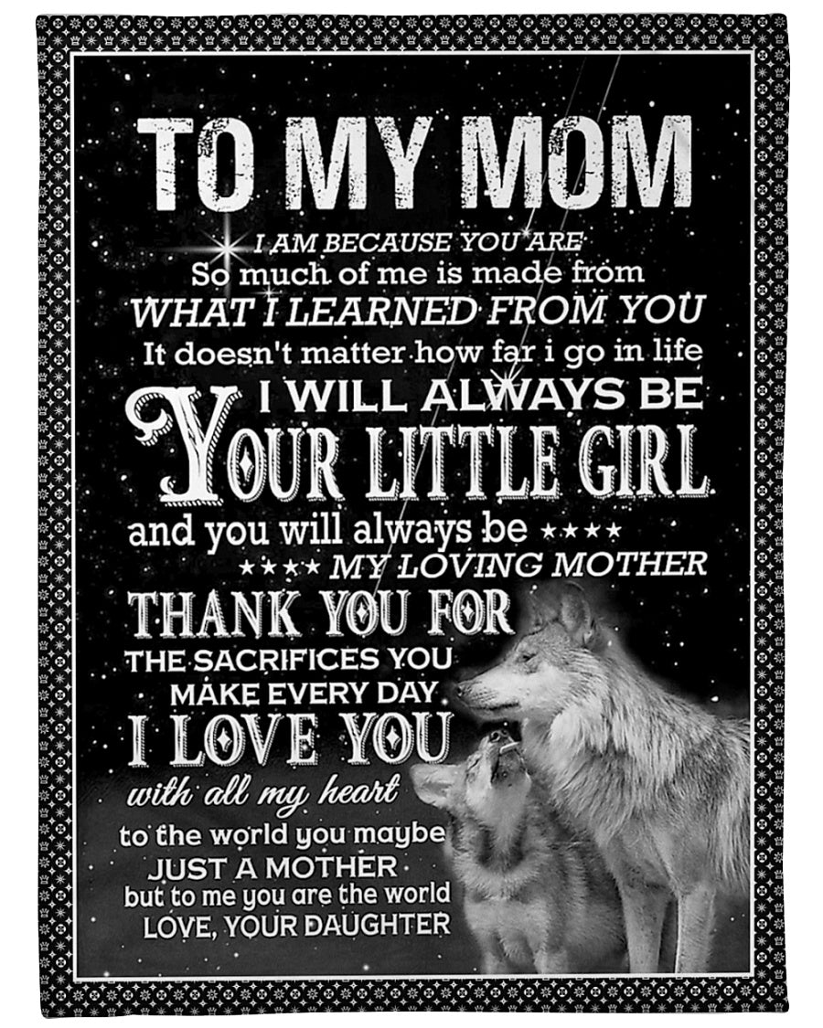 Wolf Inspiring Family Hero Message Your Little Girl Flannel Blanket For Bed Sofa And Reading Nook Decor