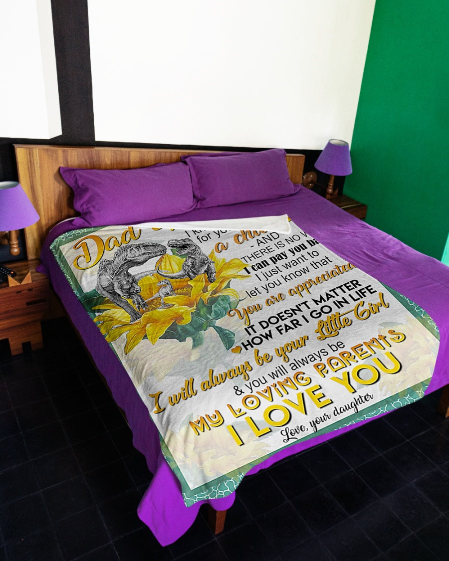 Dinosaur Lover Dad And Mom Dinosaur You Are Appreciated Flannel Blanket For Bed Sofa And Reading Nook Decor