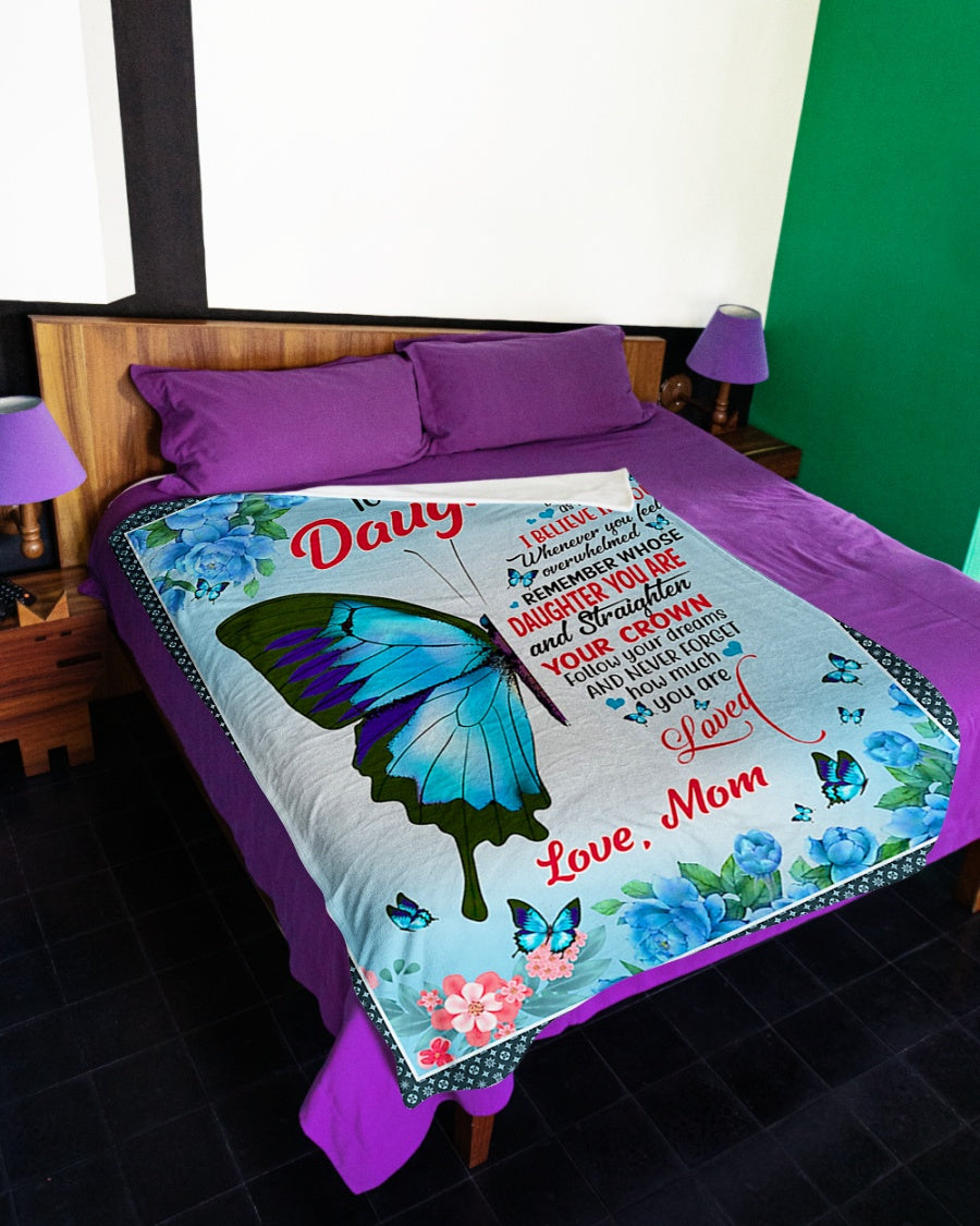 Butterfly Warm Sunshine Love Daughter Gift Flannel Blanket For Bed Sofa And Reading Nook Decor