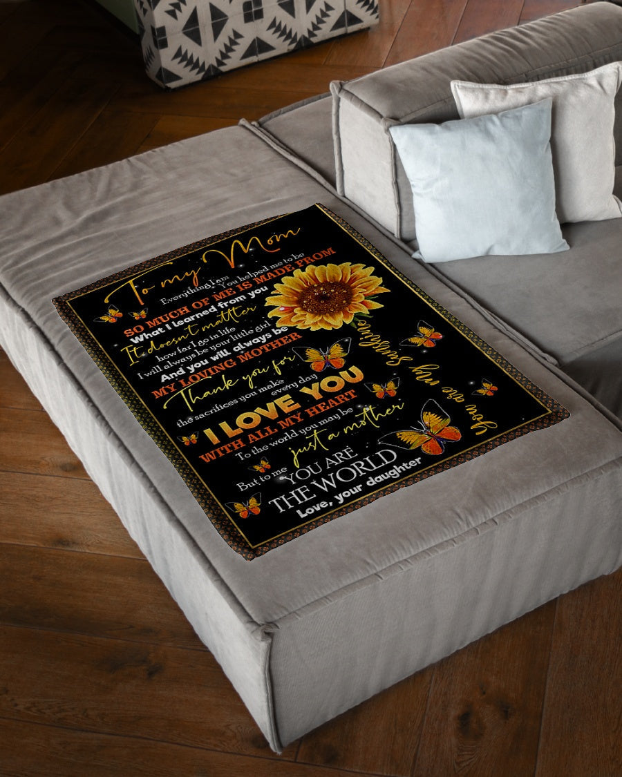 Sunflower To My Mom Flannel Blanket For Living Room And Bedroom Styling