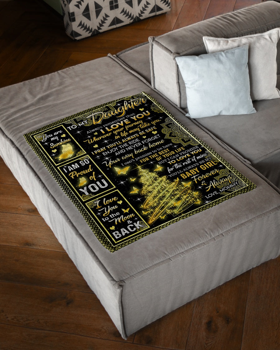 Family I Am So Proud Of You Daughter Gift Christmas Flannel Blanket For Living Room And Bedroom Styling