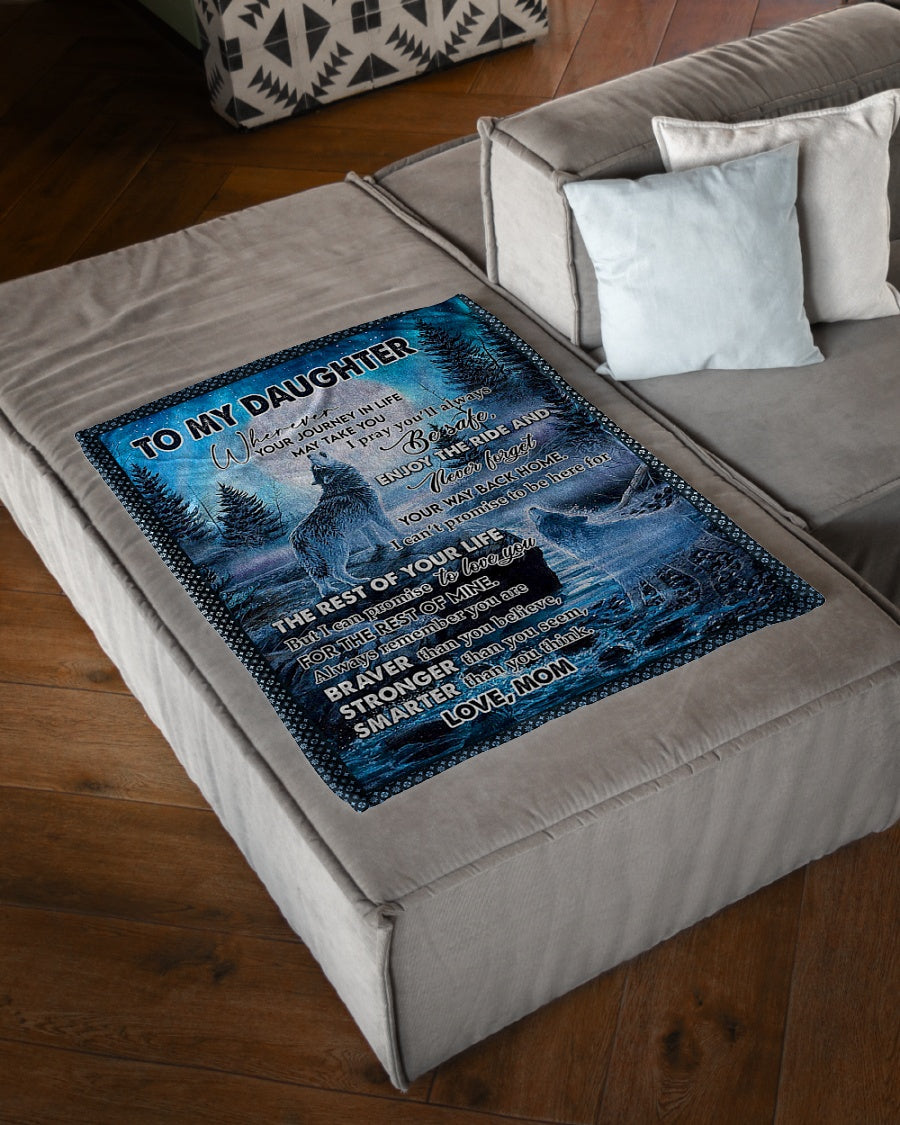 Wolf The Rest Of Your Life Daughter Gift Flannel Blanket For Living Room And Bedroom Styling