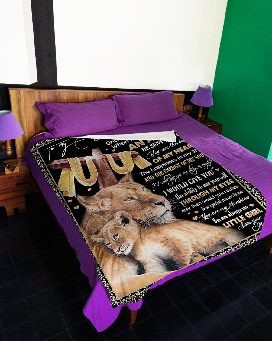 Lion Warm Sunshine Love Daughter Gift Flannel Blanket For Bed Sofa And Reading Nook Decor