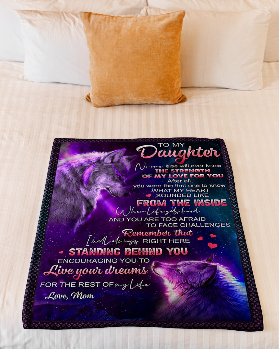 Wolf Live Your Dreams Daughter Gift Flannel Blanket For Relaxing At Home And Travel