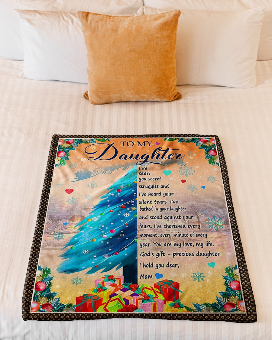 Christmas You Are My Love Daughter Gift From Mom Flannel Blanket For Relaxing At Home And Travel