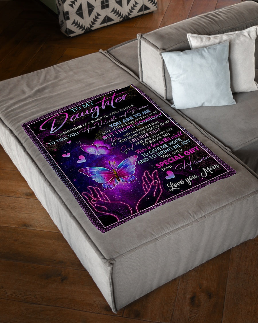 Butterfly Lover How Valuable And Precious You Are To Me Flannel Blanket For Living Room And Bedroom Styling