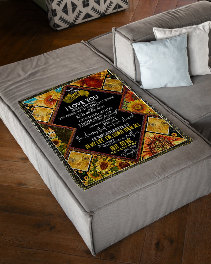 Sunflower You Will Always Be My Mother In My Life Flannel Blanket For Living Room And Bedroom Styling