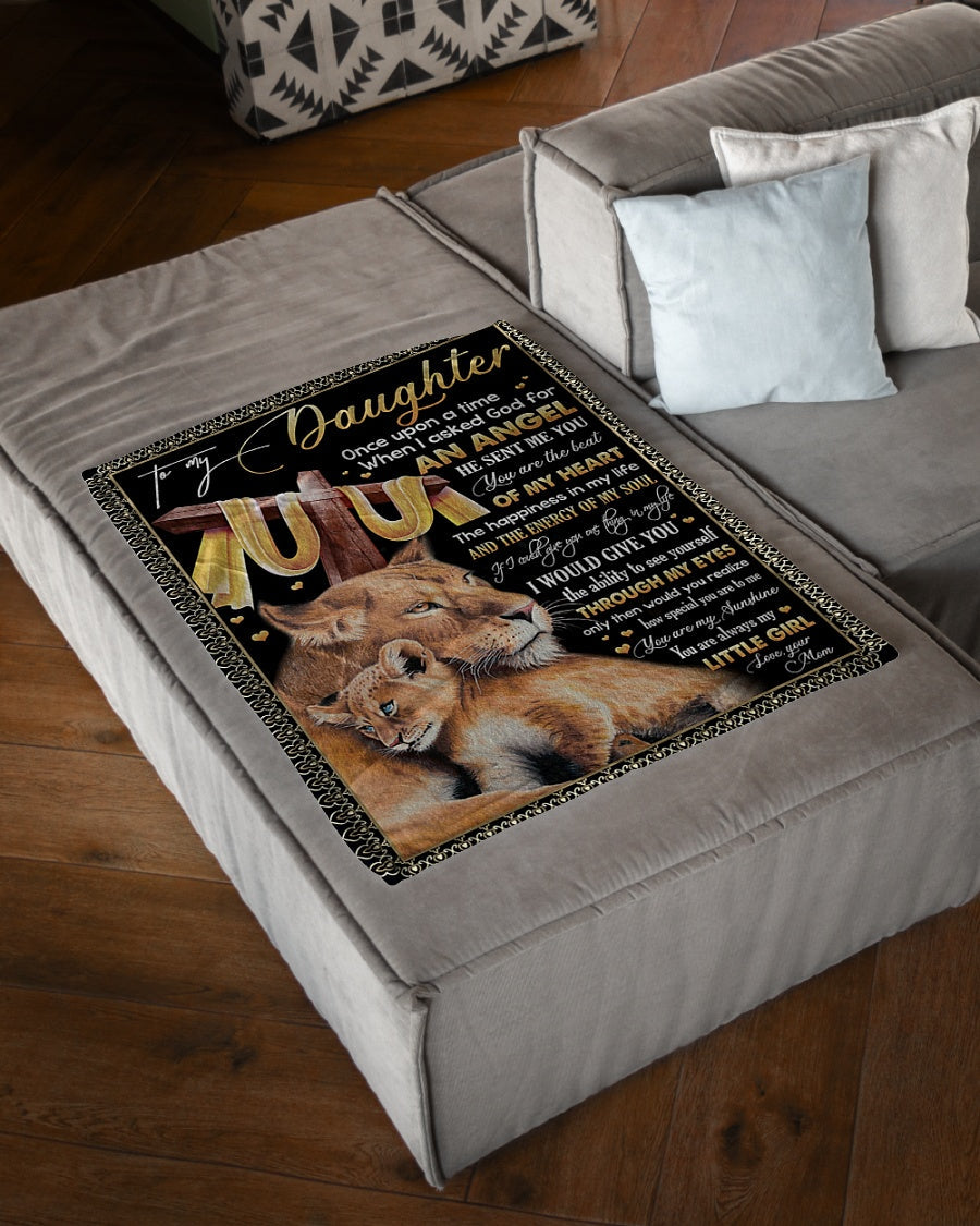 Lion Warm Sunshine Love Daughter Gift Flannel Blanket For Living Room And Bedroom Styling