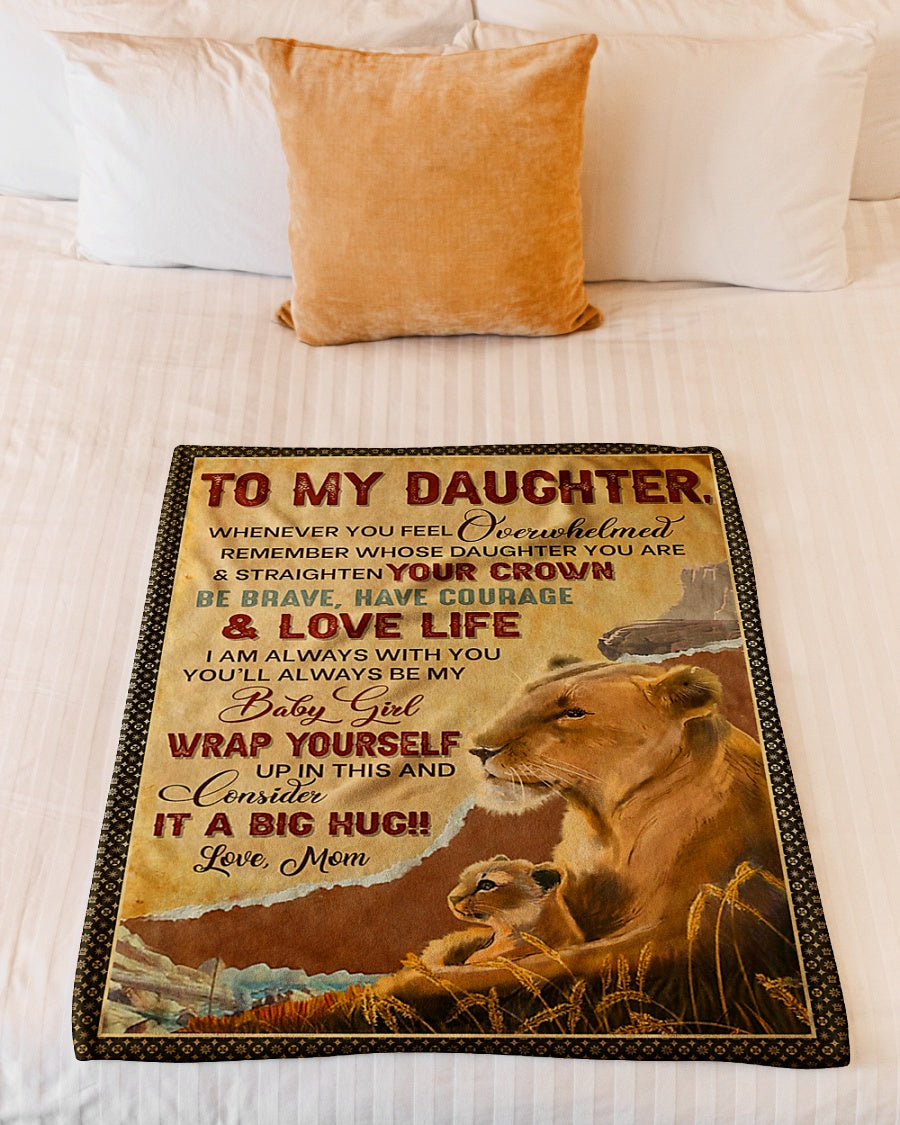 Lion Consider Big Hug Daughter Gift Flannel Blanket For Relaxing At Home And Travel