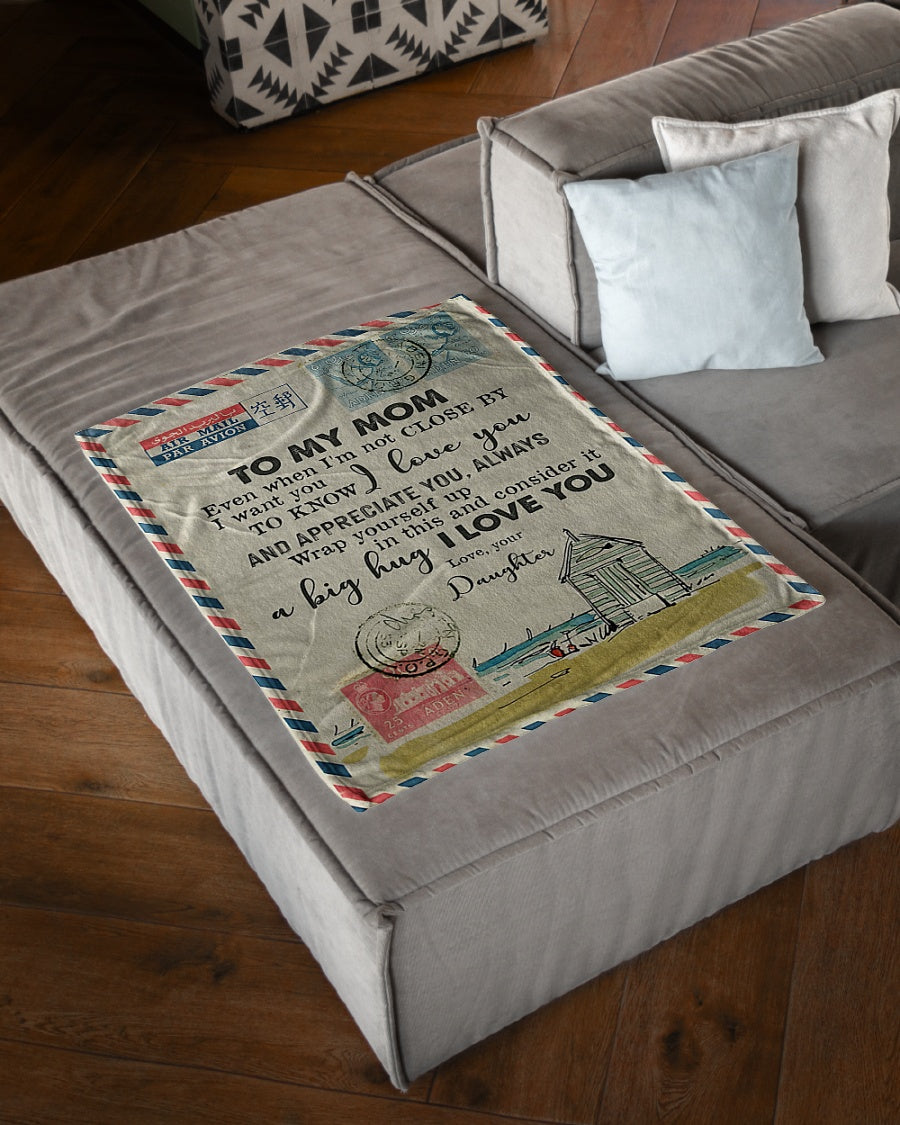 Dear Mom Letter I Love You Flannel Blanket For Living Room And Bedroom Styling
