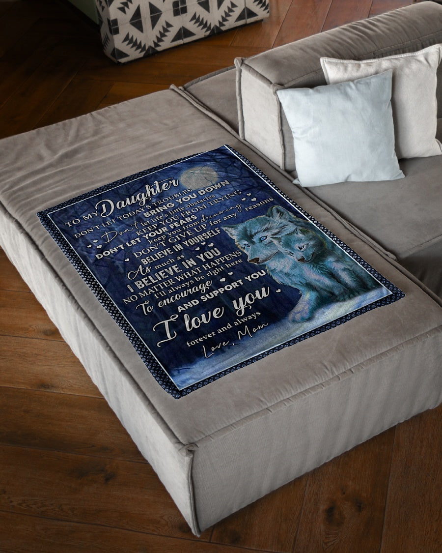 Wolf I Believe In You Daughter Gift I Love You Flannel Blanket For Living Room And Bedroom Styling