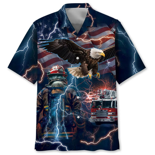 Hawaiian Shirt / Adults / S Respect A Firefighter Hawaiian Shirt