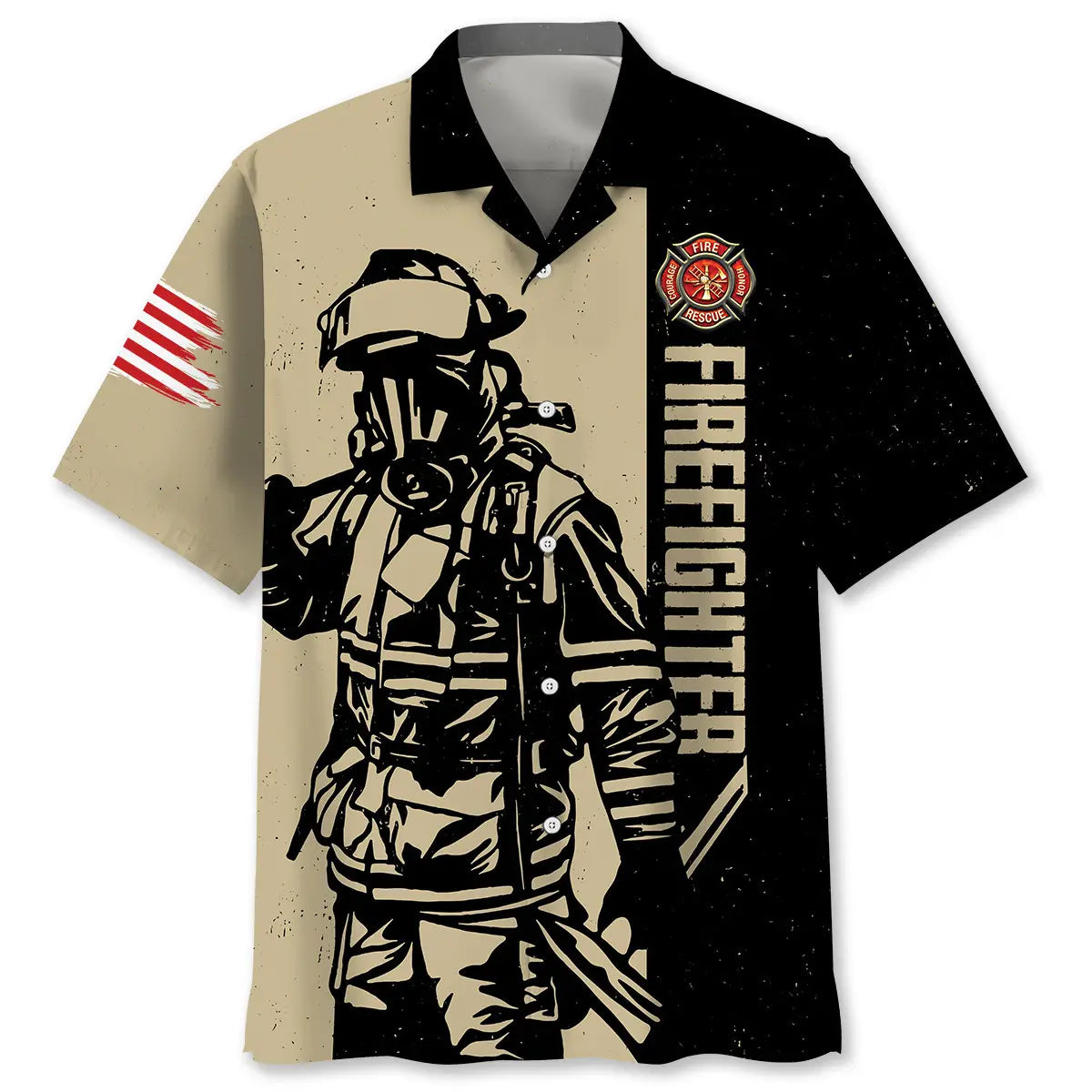 Hawaiian Shirt / Adults / S Retired Firefighter Dad Grandpa Hawaiian Shirt