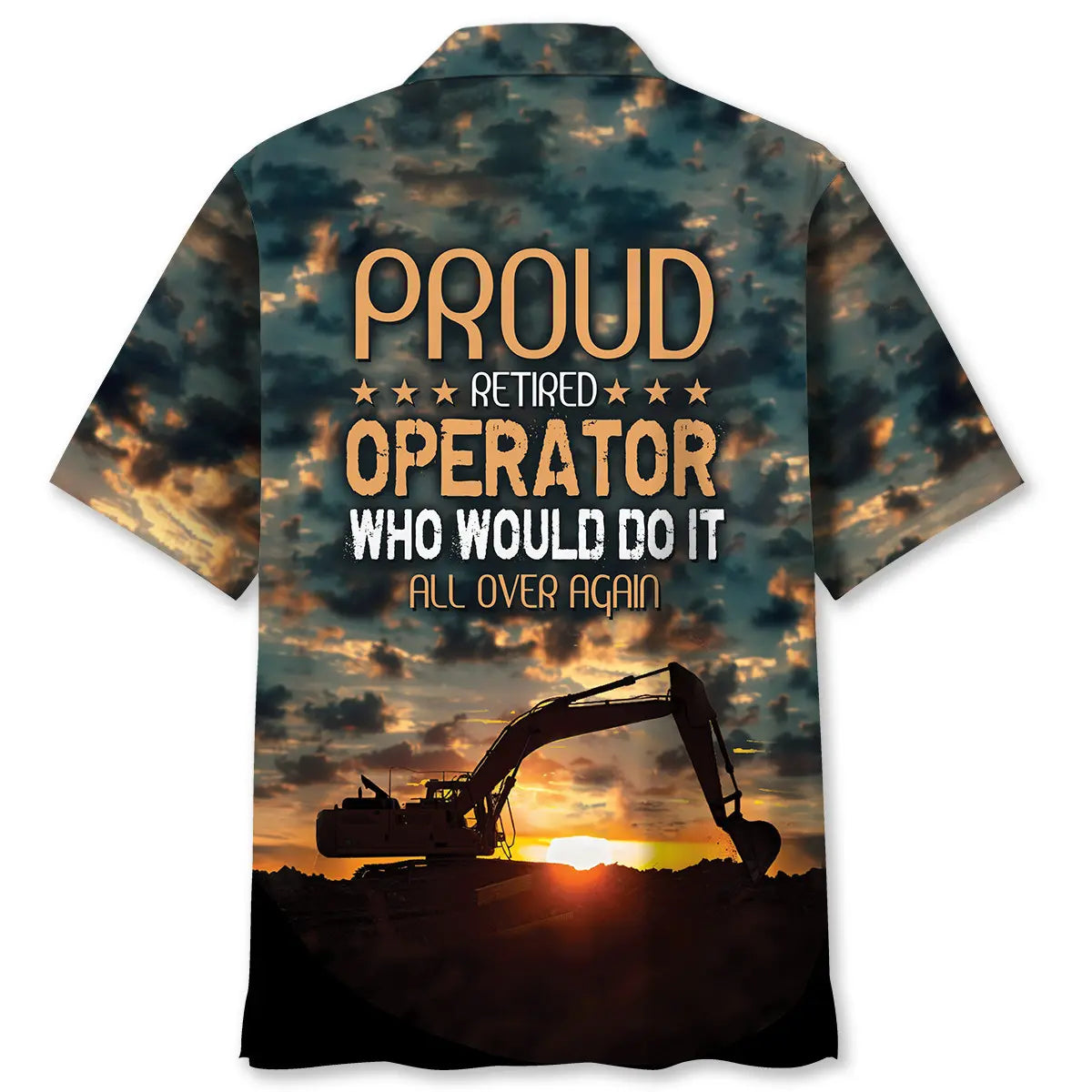 Hawaiian Shirt / Adults / S Retired Operator Excavator Hawaiian Shirt