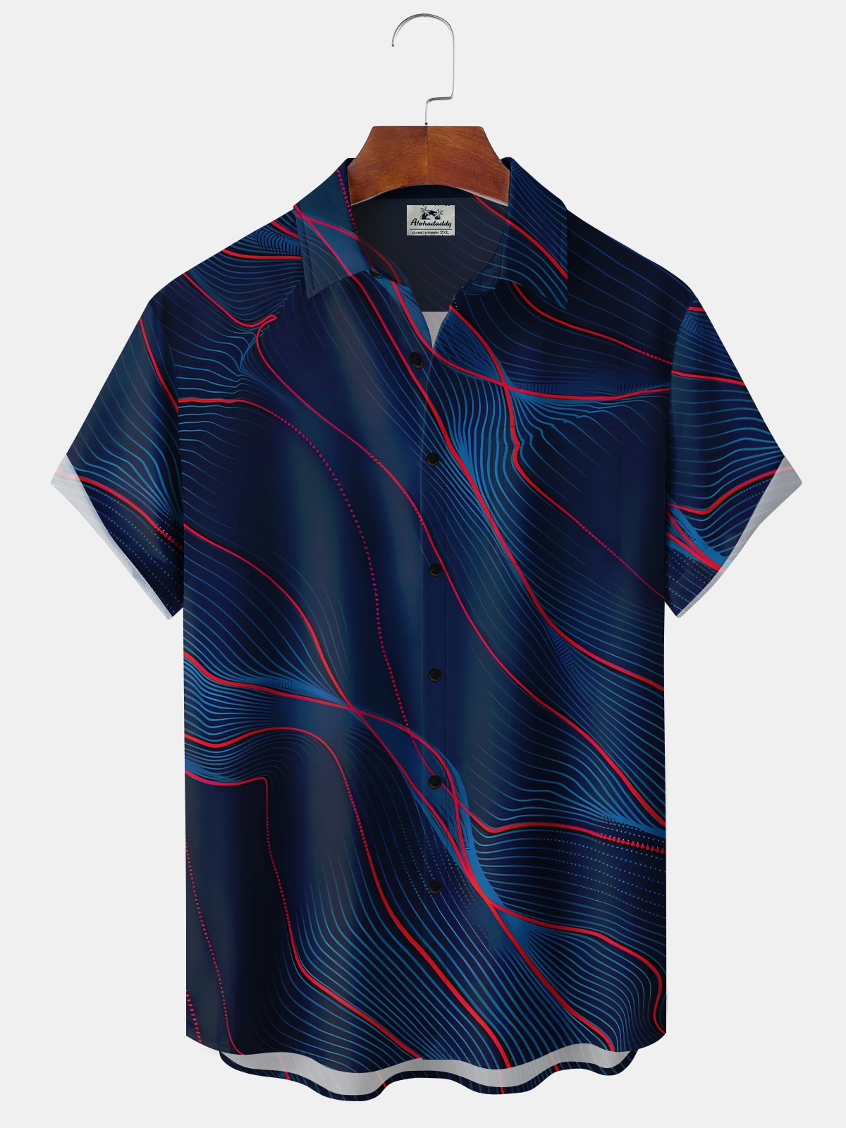 Hawaiian Shirt / Adults / S Retro 3D Art Gradient Lines Geometric Hawaiian Shirt