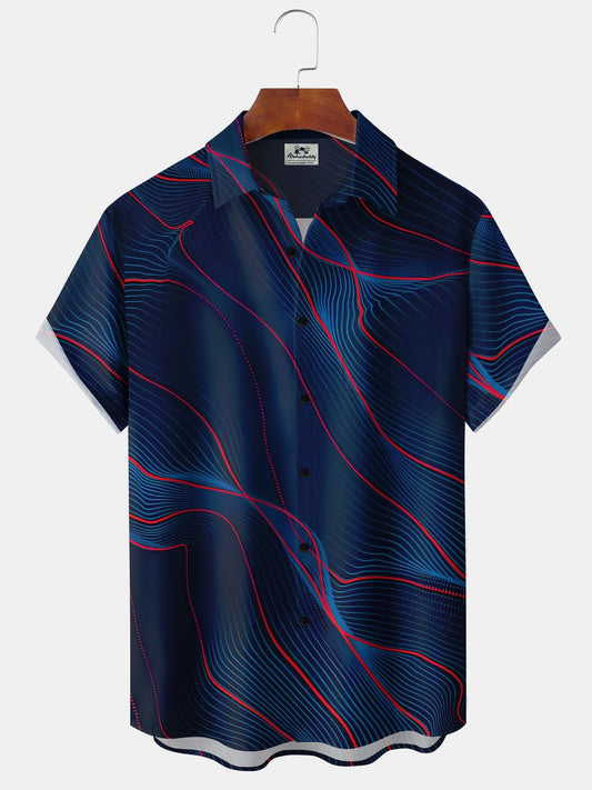 Hawaiian Shirt / Adults / S Retro 3D Art Gradient Lines Geometric Hawaiian Shirt