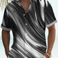 Retro 60s Gradient Line Geometric Men's Hawaiian Shirt