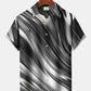 Hawaiian Shirt / Adults / S Retro 60s Gradient Line Geometric Men's Hawaiian Shirt