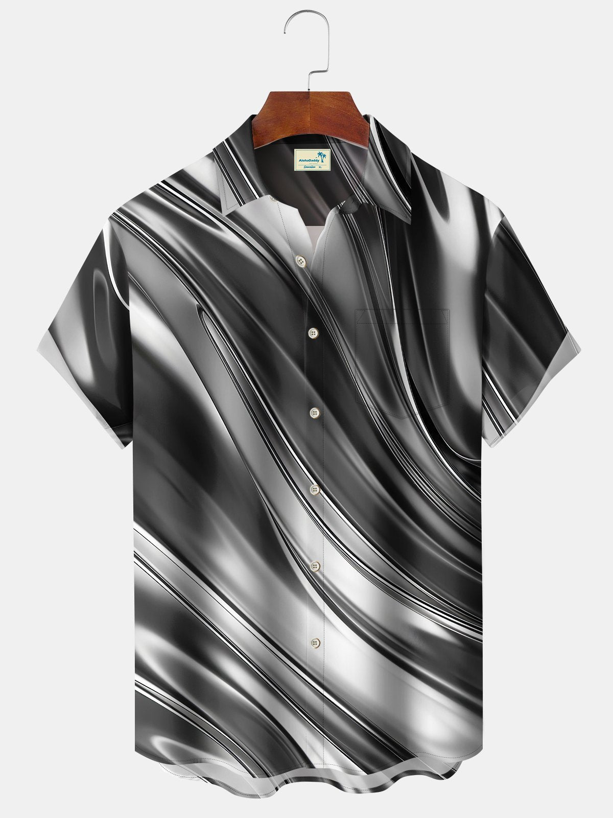Hawaiian Shirt / Adults / S Retro 60s Gradient Line Geometric Men's Hawaiian Shirt
