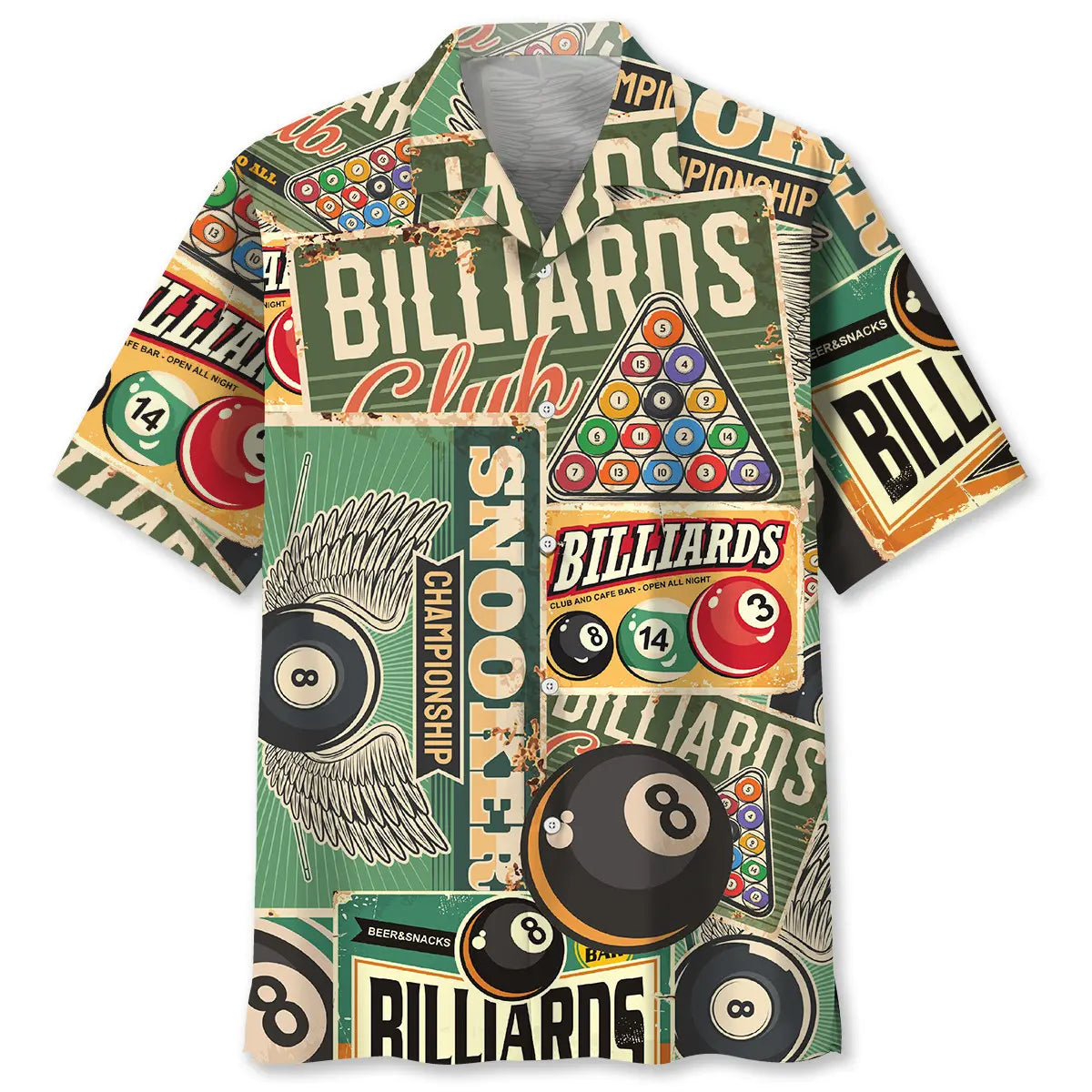 Hawaiian Shirt / Adults / S Retro Billiard Hawaiian Shirt