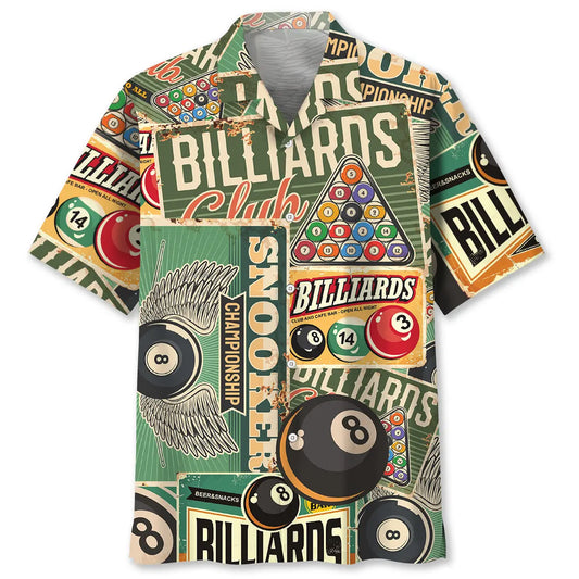 Hawaiian Shirt / Adults / S Retro Billiard Hawaiian Shirt