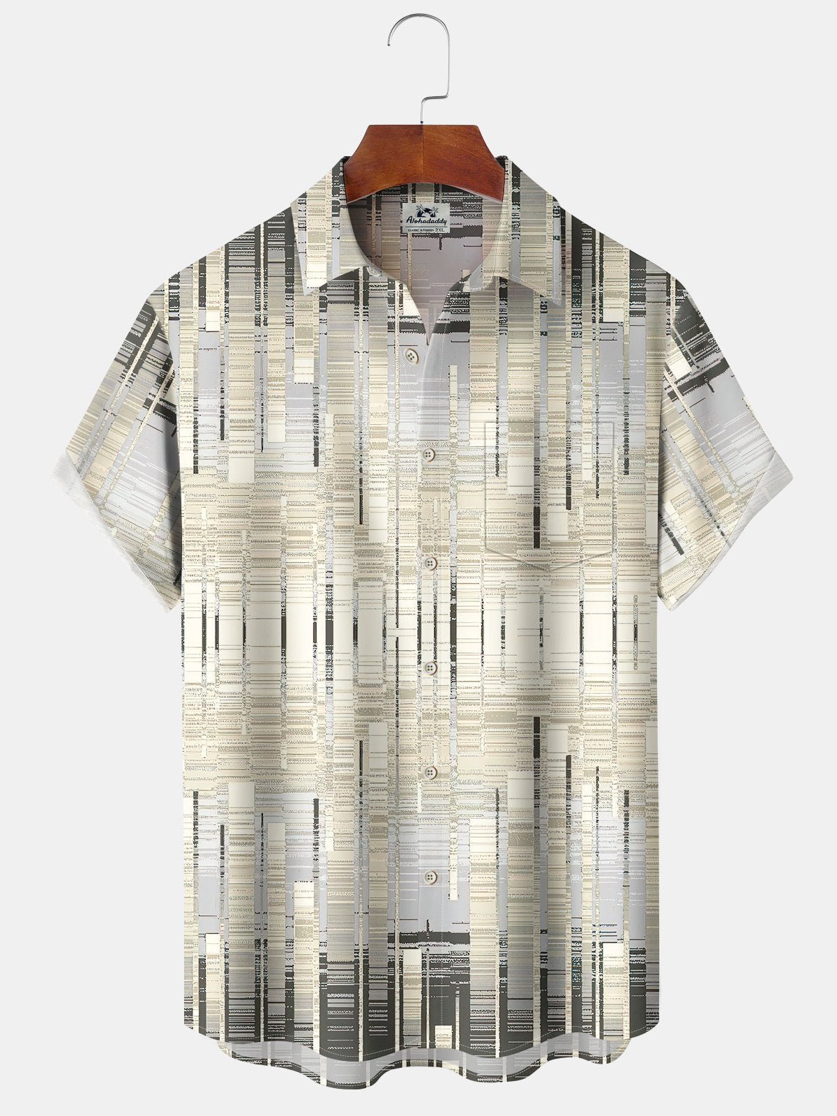 Retro Geometric Gradient Hawaiian Shirt