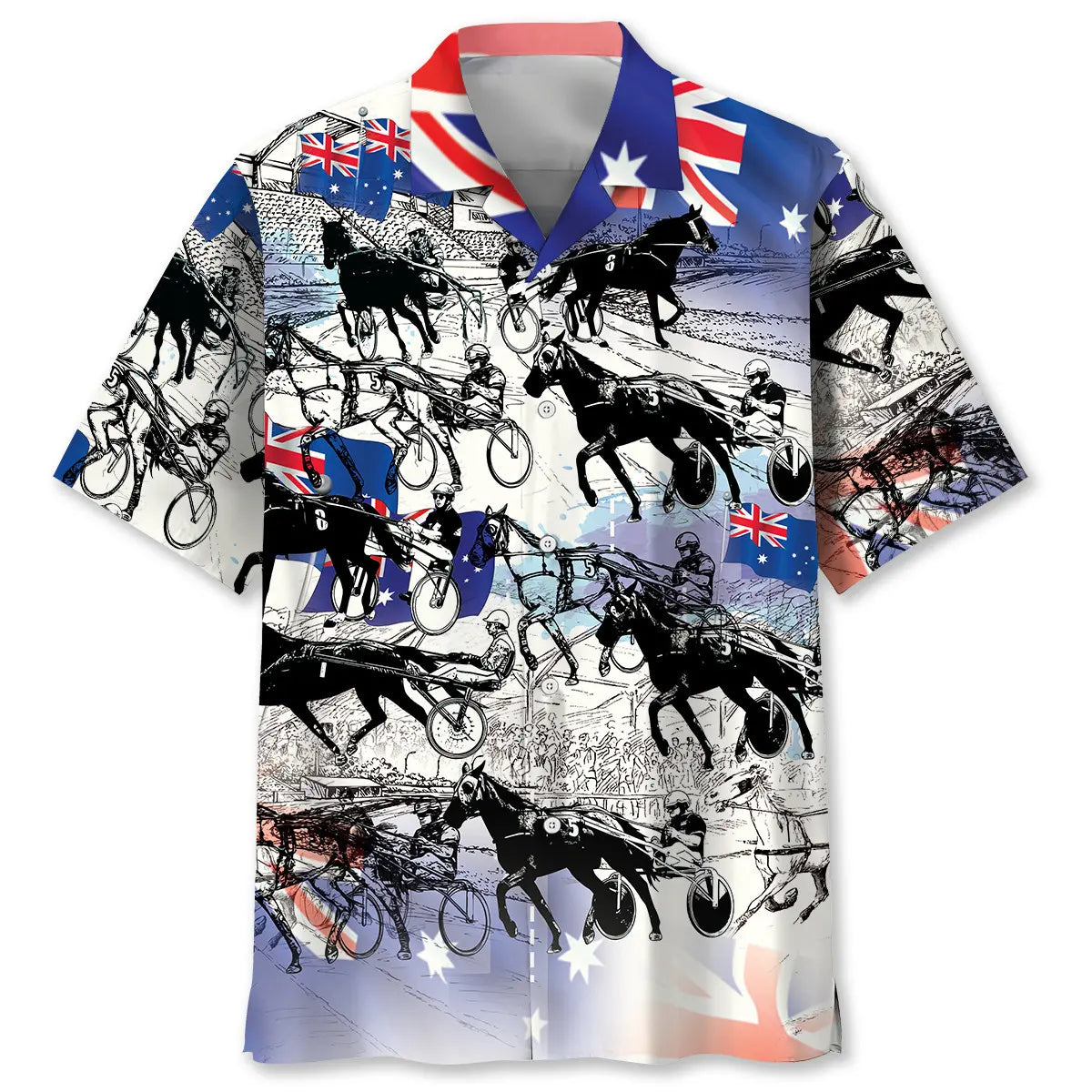 Hawaiian Shirt / Adults / S Retro Horse Harness Racing Hawaiian Shirt