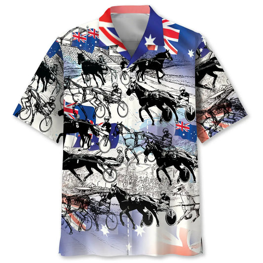 Hawaiian Shirt / Adults / S Retro Horse Harness Racing Hawaiian Shirt