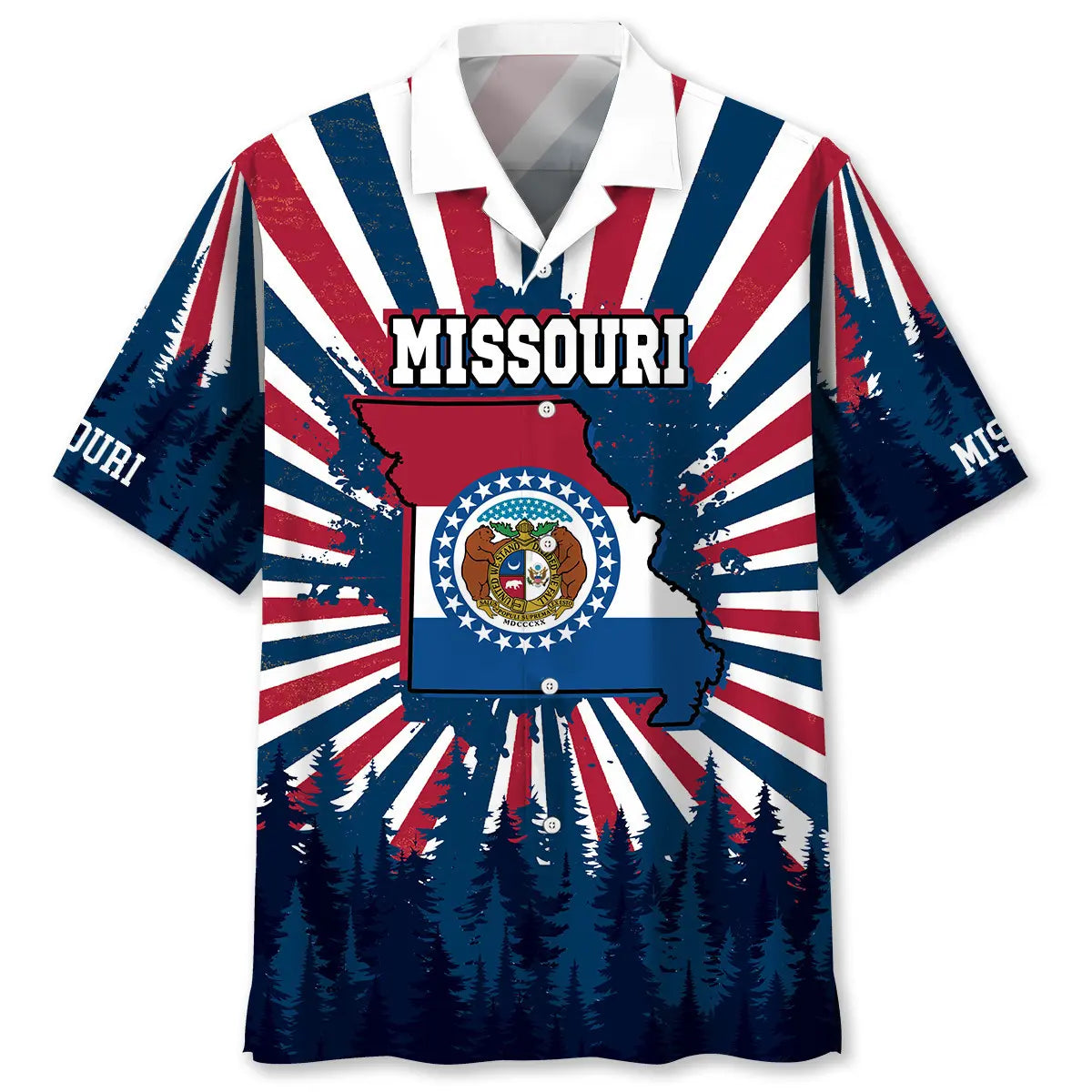 Hawaiian Shirt / Adults / S Retro Missouri Hawaiian Shirt