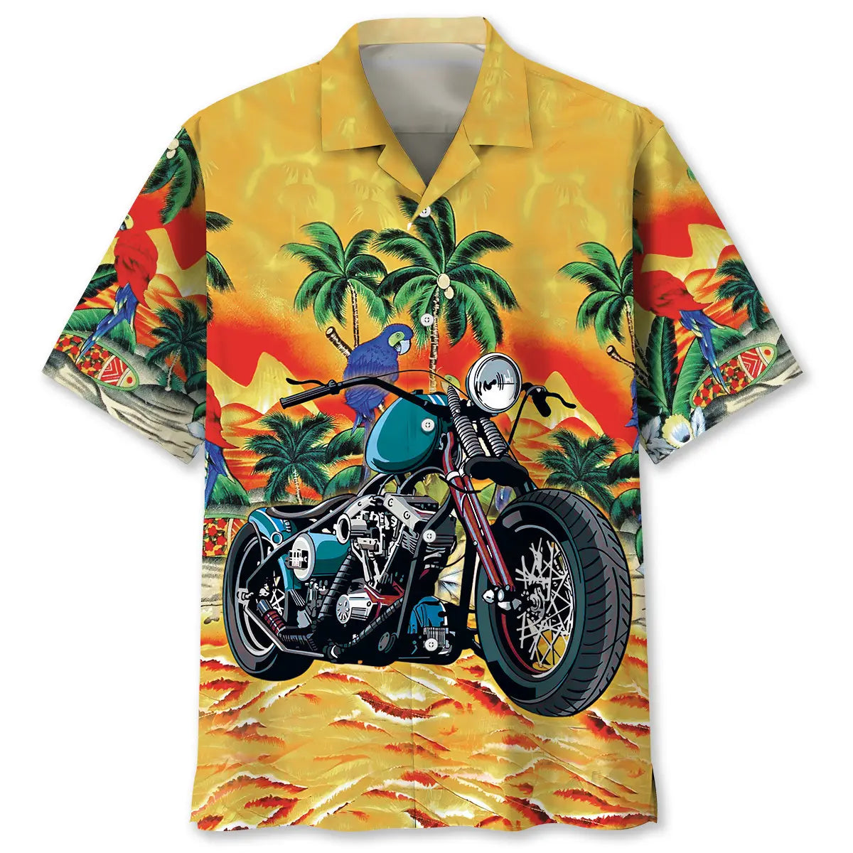 Hawaiian Shirt / Adults / S Retro Motorcycle Hawaiian Shirt