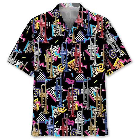 Hawaiian Shirt / Adults / S Retro Trumpet Hawaiian Shirt