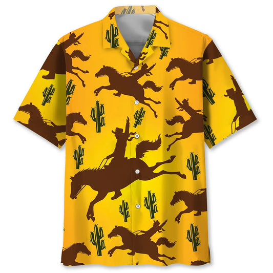 Hawaiian Shirt / Adults / S Rider Bucking Bronco Hawaiian Shirt