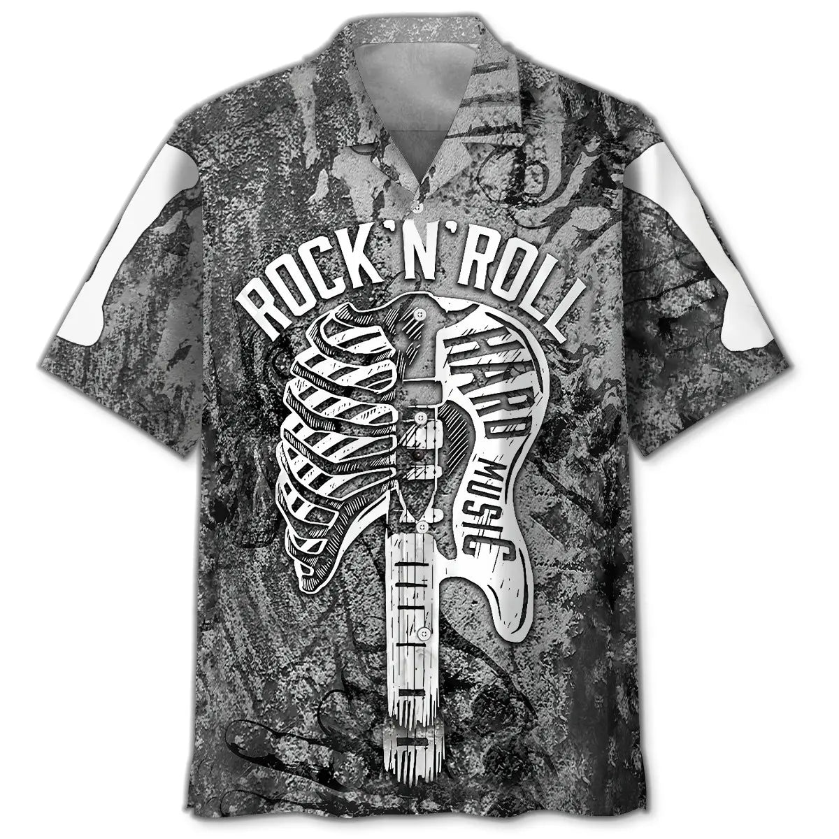 Hawaiian Shirt / Adults / S Rock N Roll Guitar Hawaiian Shirt