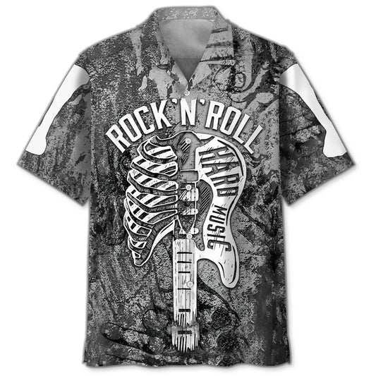 Hawaiian Shirt / Adults / S Rock N Roll Guitar Hawaiian Shirt