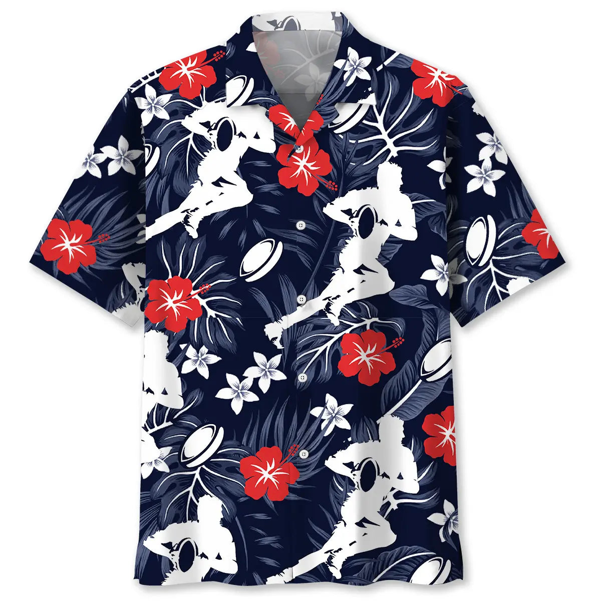 Hawaiian Shirt / Adults / S Rugby Hibiscus Hawaiian Shirt