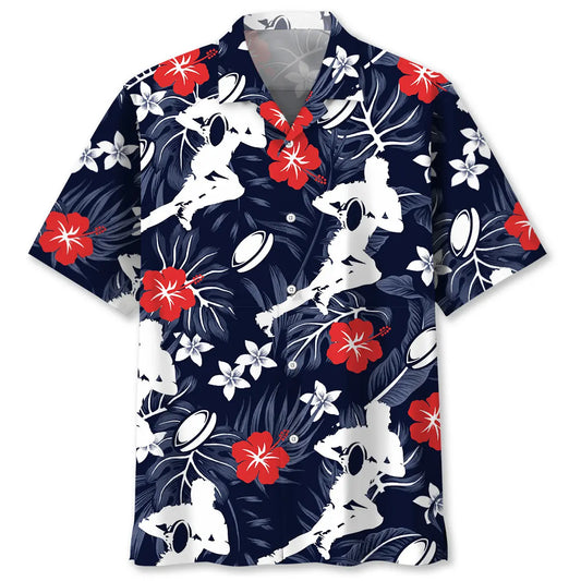 Hawaiian Shirt / Adults / S Rugby Hibiscus Hawaiian Shirt