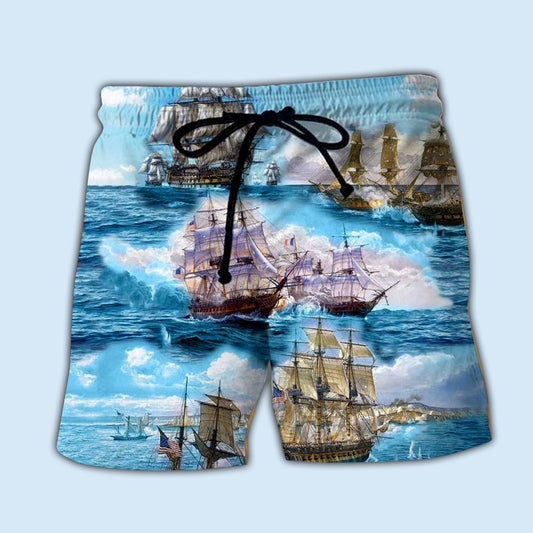 Sail To The Sea Blue Sky – Beach Short