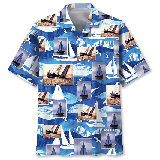 Hawaiian Shirt / Adults / S Sailboat Aventure Hawaiian Shirt