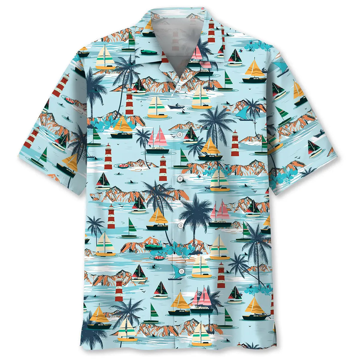 Hawaiian Shirt / Adults / S Sailboat Tropical Hawaiian Shirt
