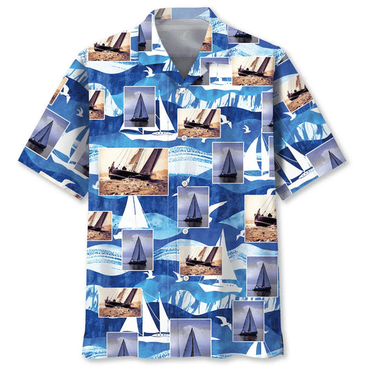Hawaiian Shirt / Adults / S Sailing Vintage Hawaiian Shirt